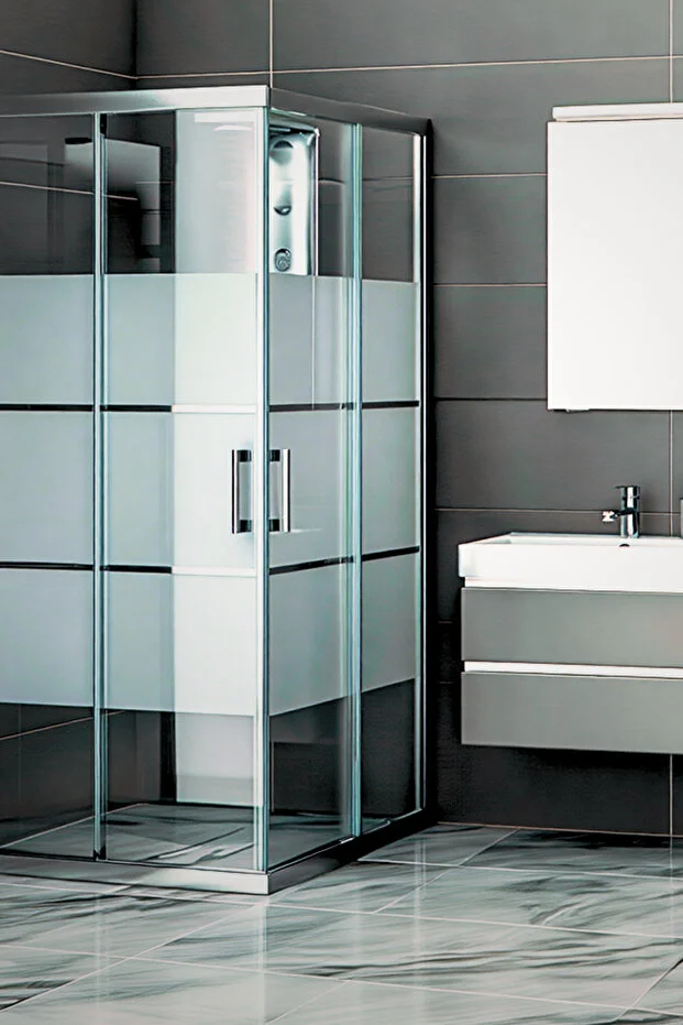 Kare Kumlama Box Desenli 5 mm Temperli Cam Teknesiz Duşakabin 190 cm